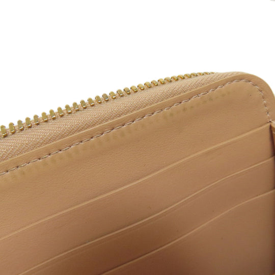 BOTTEGAVENETA Long Wallet Purse leather beige INTRECCIATO Women Used Authentic