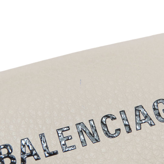 BALENCIAGA Bifold Wallet 516402 leather white logo Tri-fold Wallet