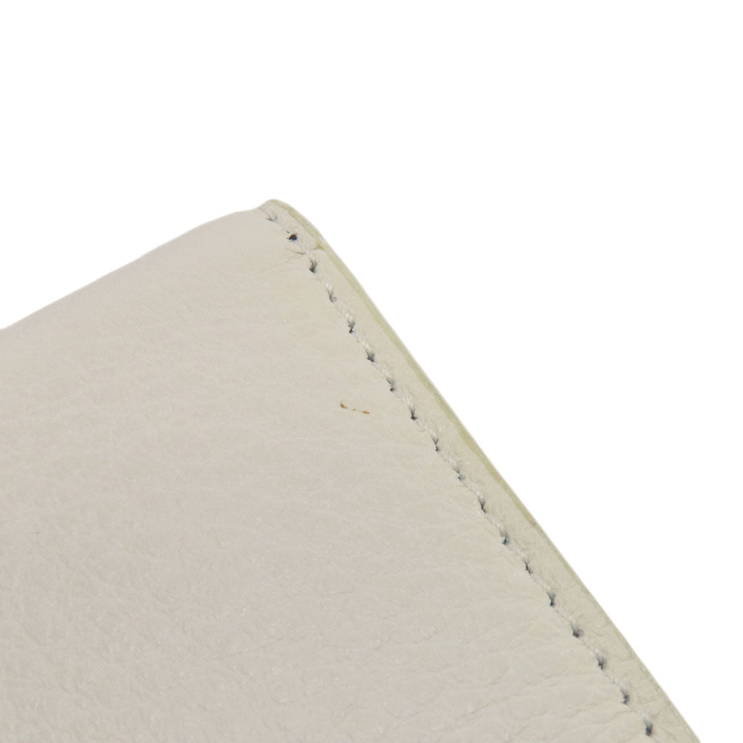 BALENCIAGA Bifold Wallet 516402 leather white logo Tri-fold Wallet