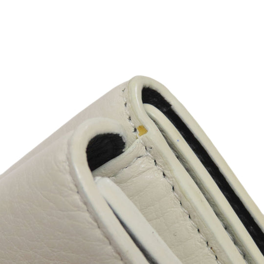 BALENCIAGA Bifold Wallet 516402 leather white logo Tri-fold Wallet