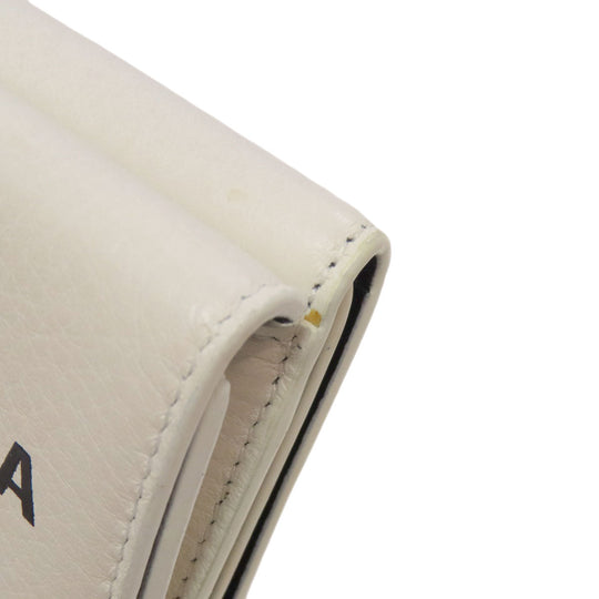 BALENCIAGA Bifold Wallet 516402 leather white logo Tri-fold Wallet