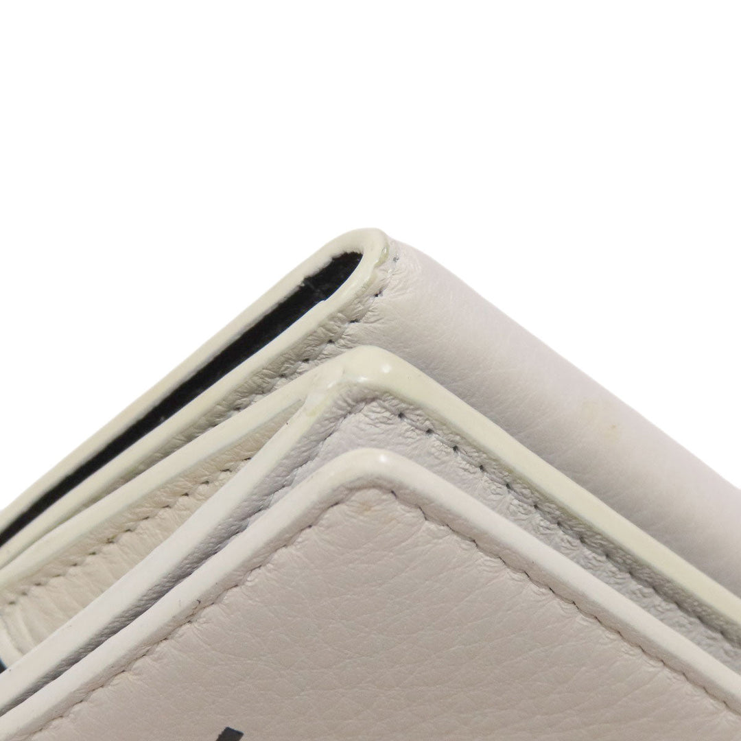 BALENCIAGA Bifold Wallet 516402 leather white logo Tri-fold Wallet