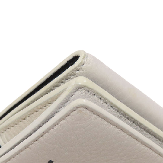 BALENCIAGA Bifold Wallet 516402 leather white logo Tri-fold Wallet