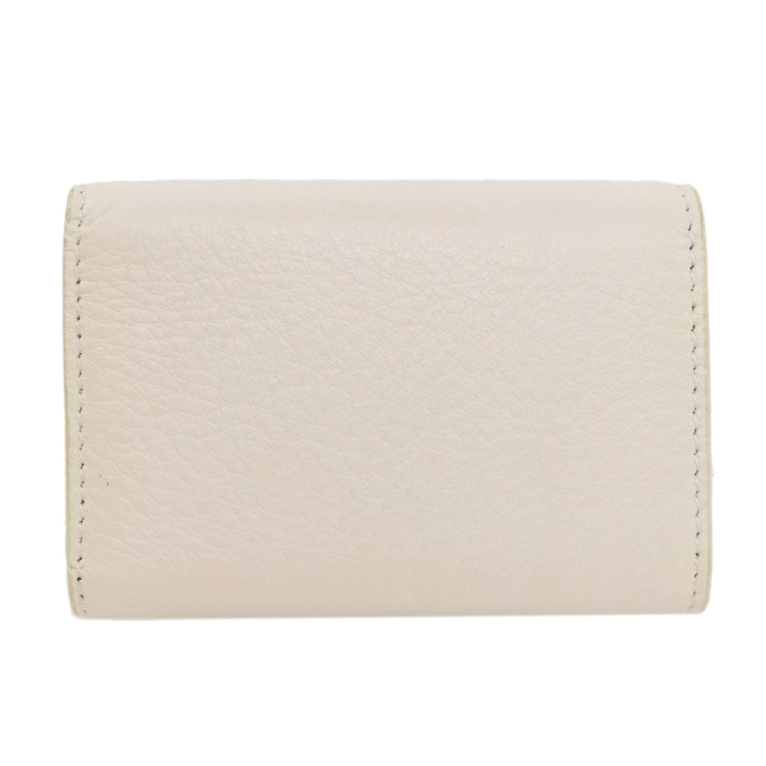 BALENCIAGA Bifold Wallet 516402 leather white logo Tri-fold Wallet