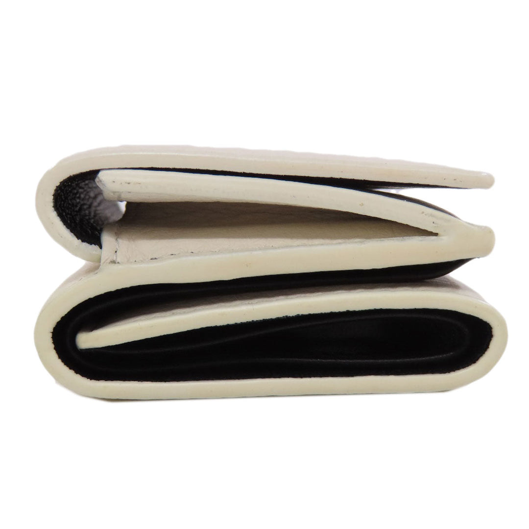 BALENCIAGA Bifold Wallet 516402 leather white logo Tri-fold Wallet