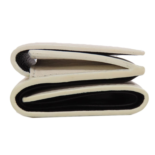 BALENCIAGA Bifold Wallet 516402 leather white logo Tri-fold Wallet