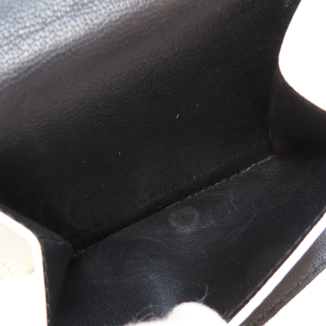 BALENCIAGA Bifold Wallet 516402 leather white logo Tri-fold Wallet
