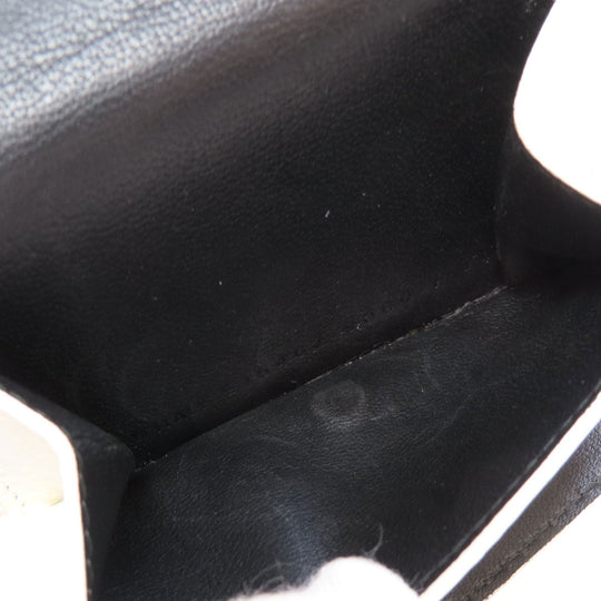 BALENCIAGA Bifold Wallet 516402 leather white logo Tri-fold Wallet