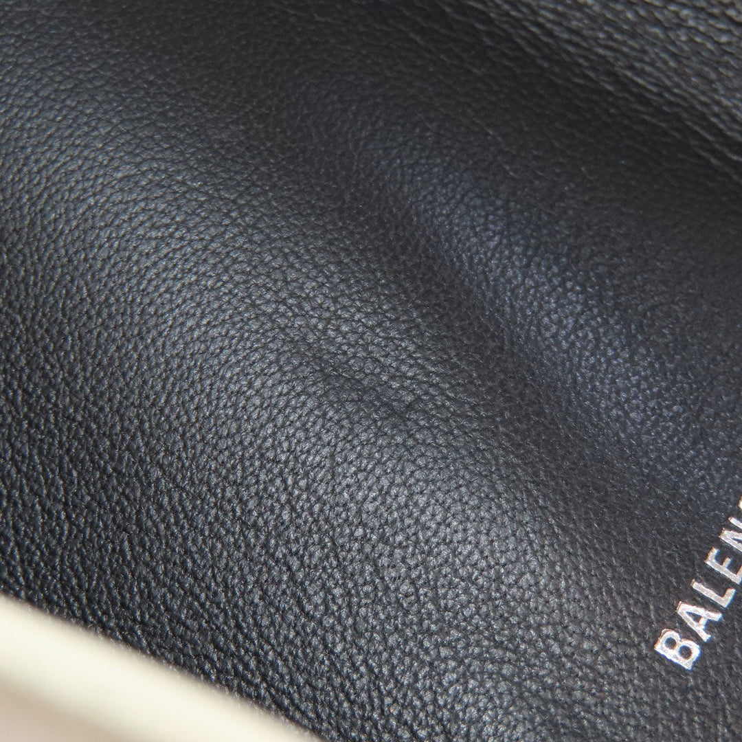 BALENCIAGA Bifold Wallet 516402 leather white logo Tri-fold Wallet