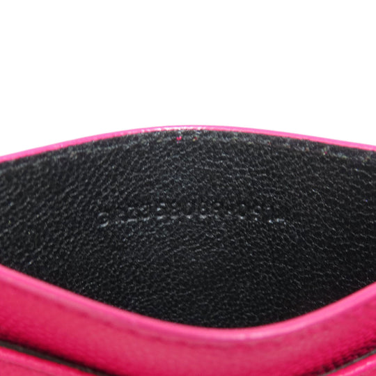 YVES SAINT LAURENT Card Case leather pink logo Women Used Authentic