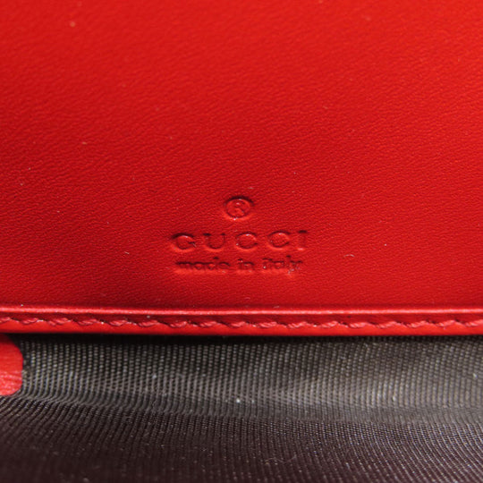 GUCCI Long Wallet Purse 307990 leather Red Diamante Women Used Authentic