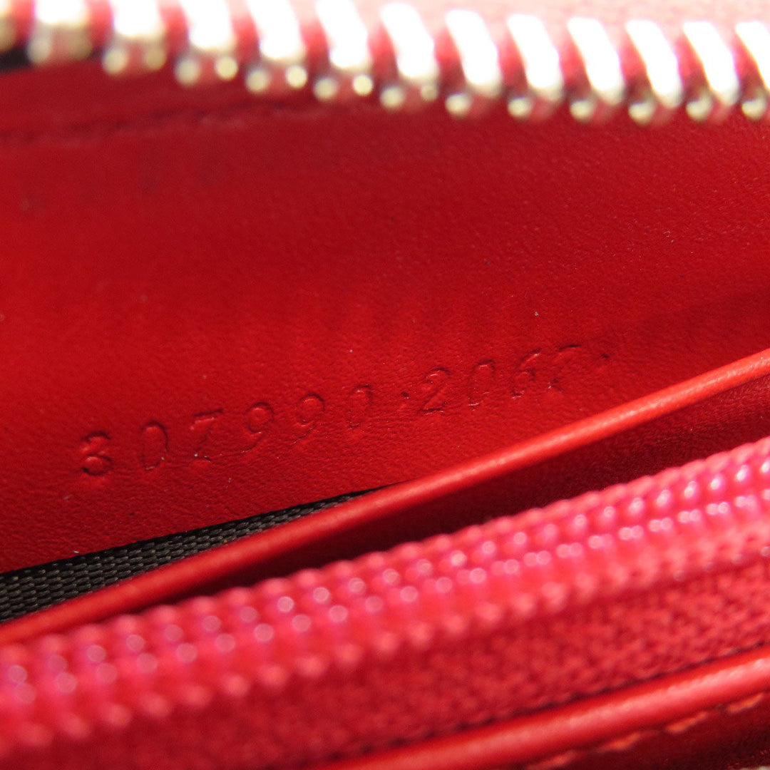 GUCCI Long Wallet Purse 307990 leather Red Diamante Women Used Authentic