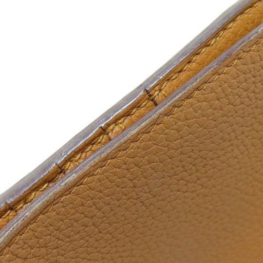 HERMES Long Wallet Purse Taurillon Clemence Brown Dogon Long SilverMetal Women Used Authentic
