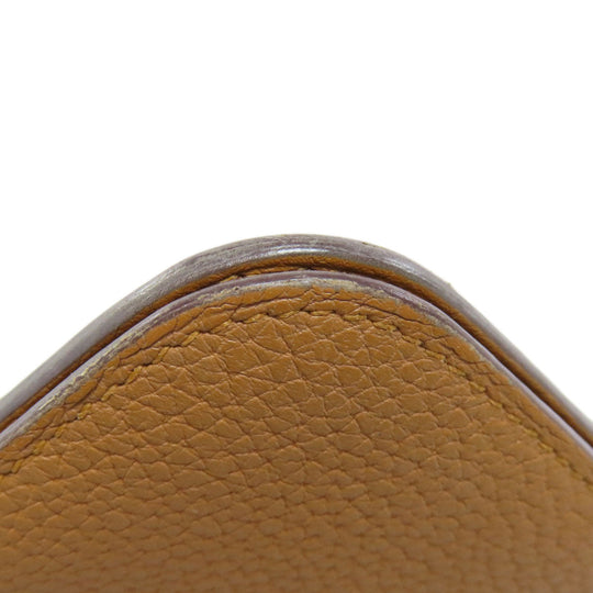 HERMES Long Wallet Purse Taurillon Clemence Brown Dogon Long SilverMetal Women Used Authentic