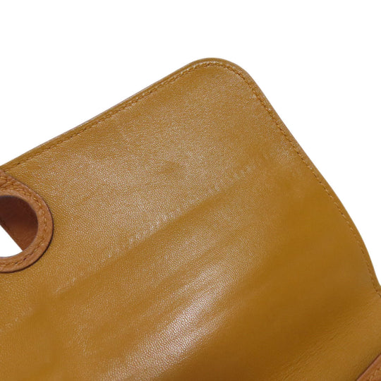 HERMES Long Wallet Purse Taurillon Clemence Brown Dogon Long SilverMetal Women Used Authentic