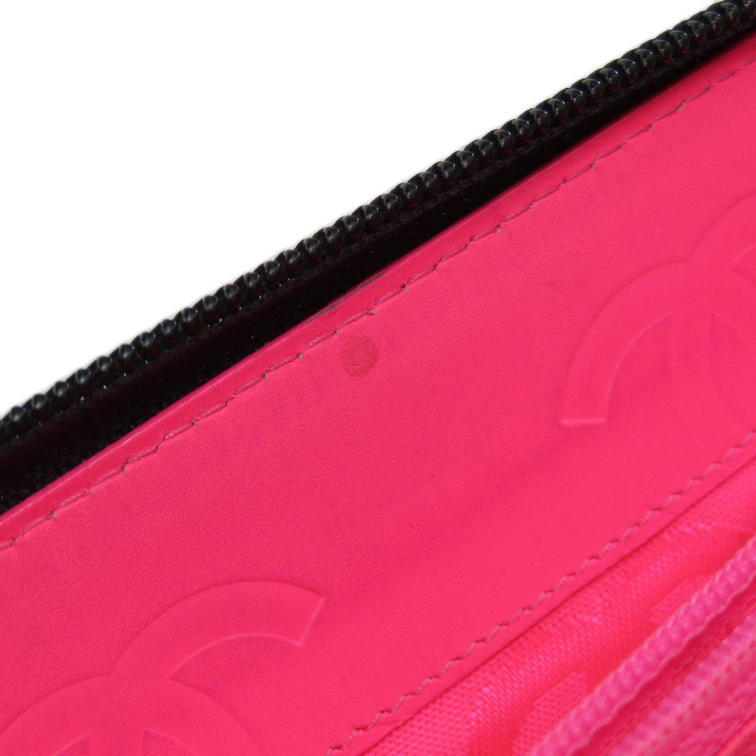 CHANEL Long Wallet Purse Calfskin black Cambon Line SilverMetal