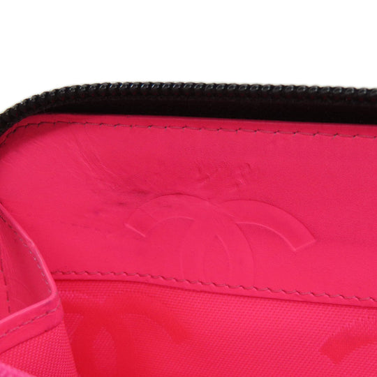 CHANEL Long Wallet Purse Calfskin black Cambon Line SilverMetal