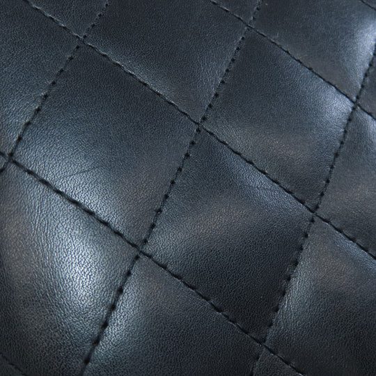 CHANEL Long Wallet Purse Calfskin black Cambon Line SilverMetal