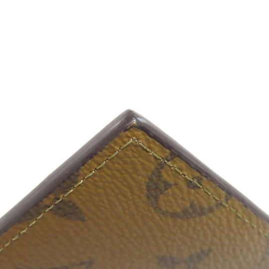 LOUIS VUITTON Long Wallet Purse M80390 Monogram reverse Brown Slim purse Women Used Authentic