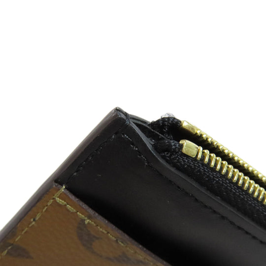 LOUIS VUITTON Long Wallet Purse M80390 Monogram reverse Brown Slim purse Women Used Authentic