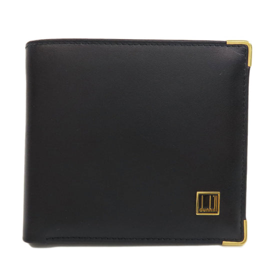 Dunhill Bifold Wallet leather black logo mens Used Authentic