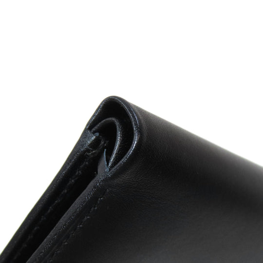 Dunhill Bifold Wallet leather black logo mens Used Authentic