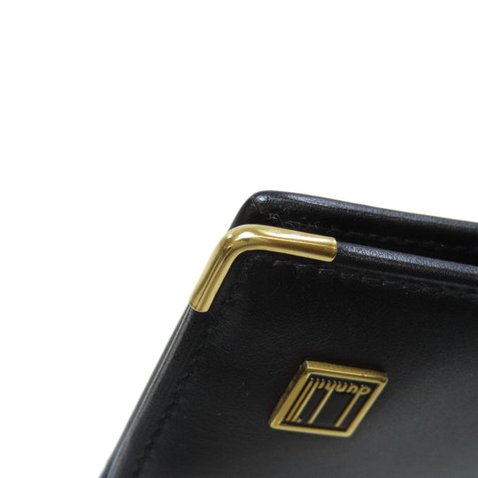 Dunhill Bifold Wallet leather black logo mens Used Authentic