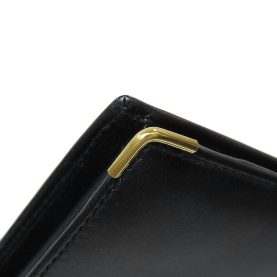 Dunhill Bifold Wallet leather black logo mens Used Authentic