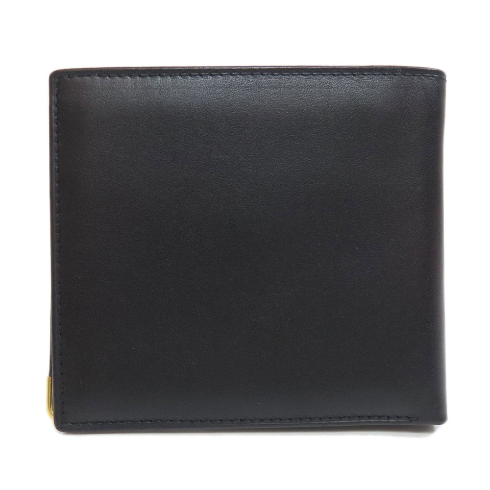 Dunhill Bifold Wallet leather black logo mens Used Authentic