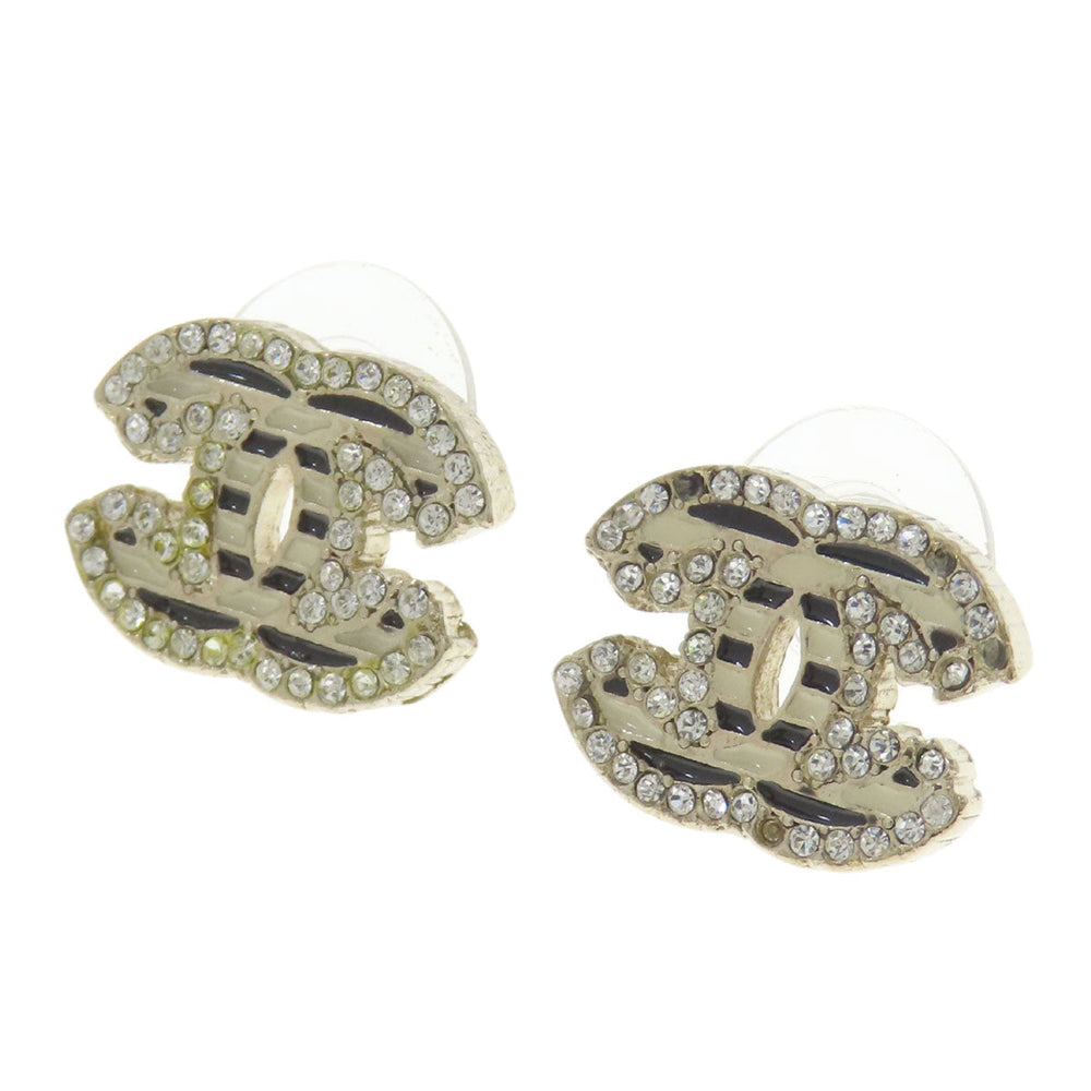 CHANEL Pierce metallic gold COCO Mark Women Used Authentic