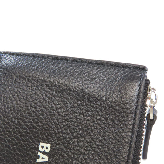 BALENCIAGA Coin case 640535 leather black logo