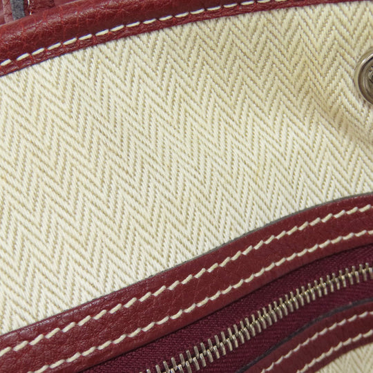 HERMES Tote Bag Taurillon Clemence Red Garden Party PM SilverMetal Women Used Authentic