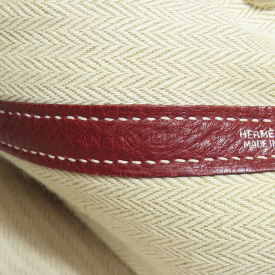 HERMES Tote Bag Taurillon Clemence Red Garden Party PM SilverMetal Women Used Authentic