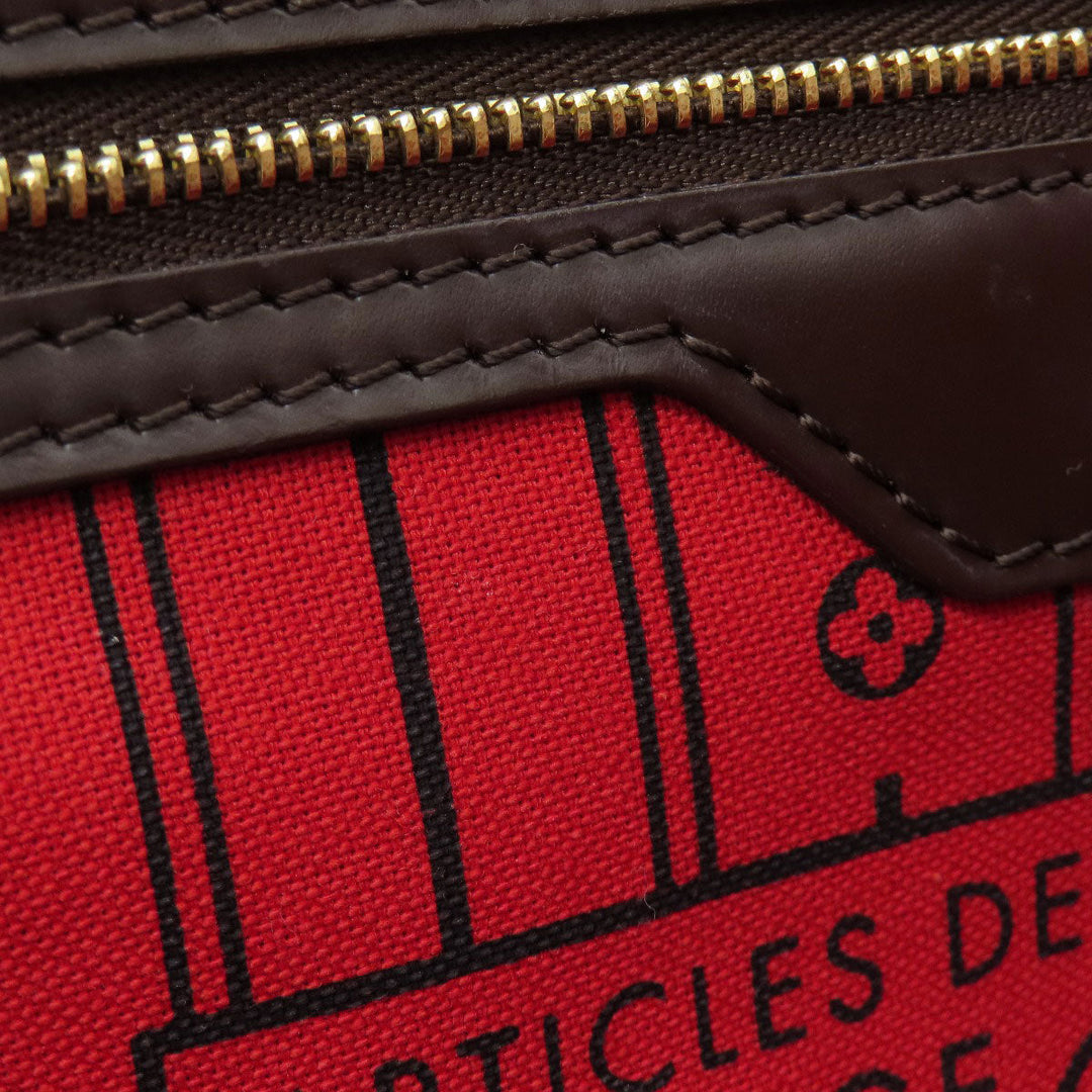 LOUIS VUITTON Tote Bag N51105 Damier canvas Brown Neverfull MM Old Women Used Authentic