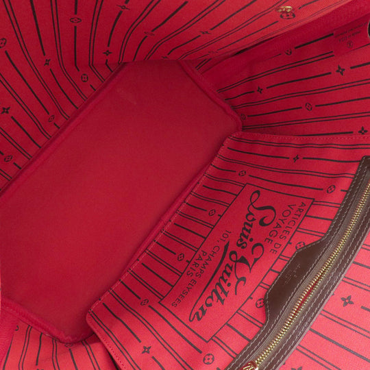 LOUIS VUITTON Tote Bag N51105 Damier canvas Brown Neverfull MM Old Women Used Authentic