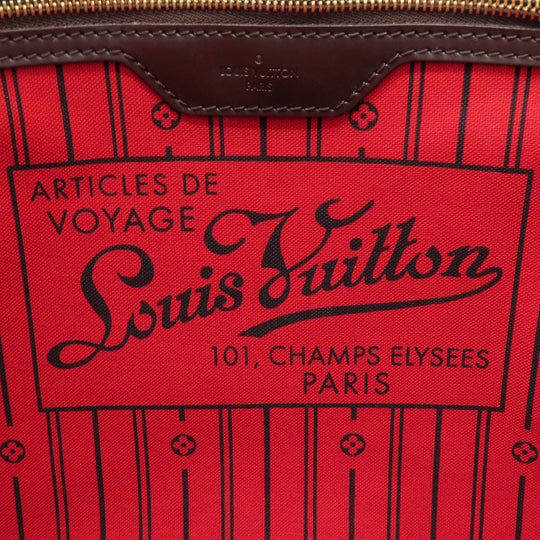 LOUIS VUITTON Tote Bag N51105 Damier canvas Brown Neverfull MM Old Women Used Authentic