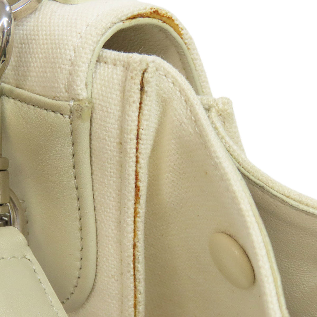 CELINE Handbag canvas white Trapeze 2WAY Women Used Authentic