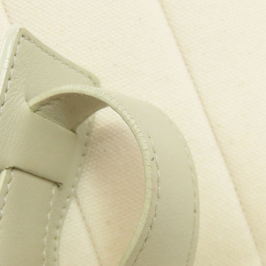 CELINE Handbag canvas white Trapeze 2WAY Women Used Authentic