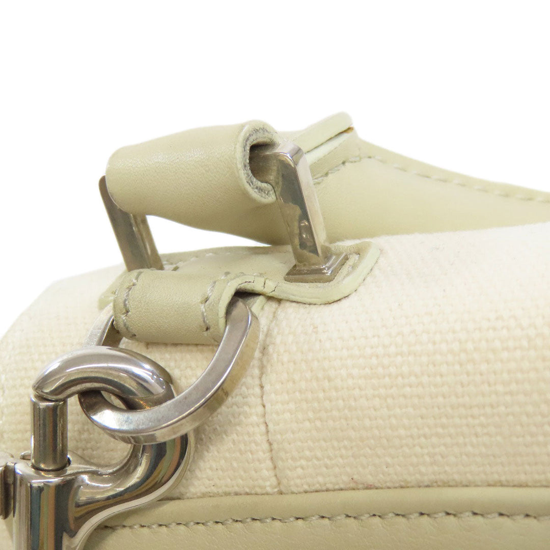 CELINE Handbag canvas white Trapeze 2WAY Women Used Authentic