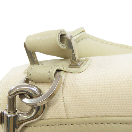 CELINE Handbag canvas white Trapeze 2WAY Women Used Authentic