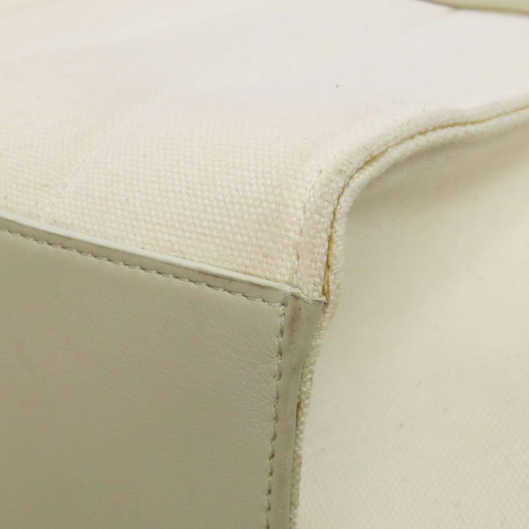 CELINE Handbag canvas white Trapeze 2WAY Women Used Authentic