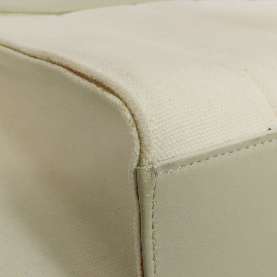 CELINE Handbag canvas white Trapeze 2WAY Women Used Authentic