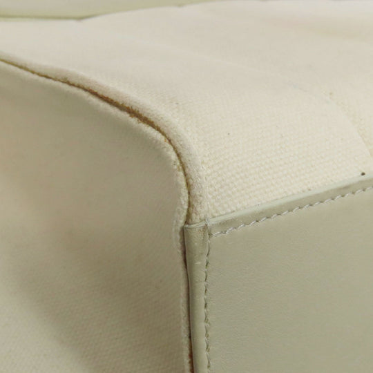 CELINE Handbag canvas white Trapeze 2WAY Women Used Authentic