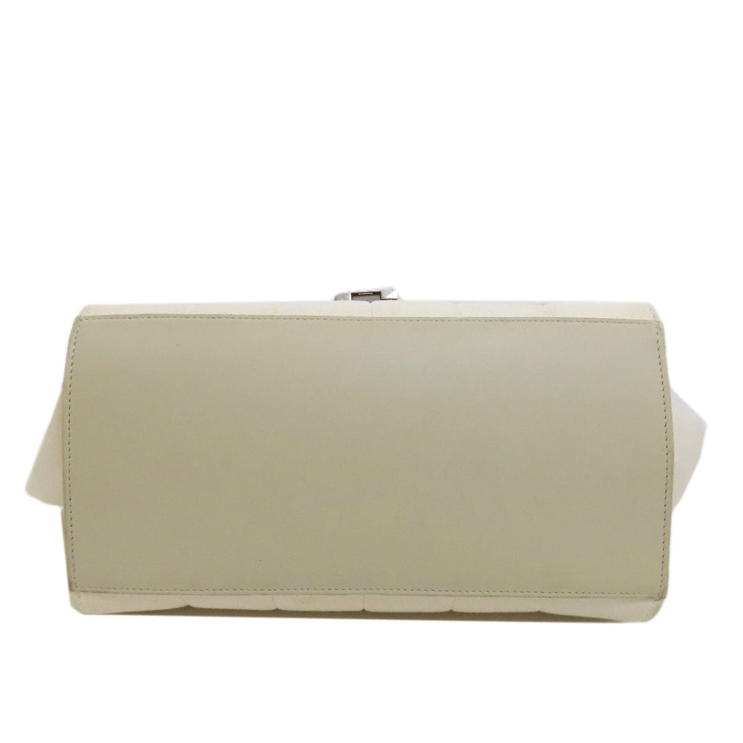 CELINE Handbag canvas white Trapeze 2WAY Women Used Authentic