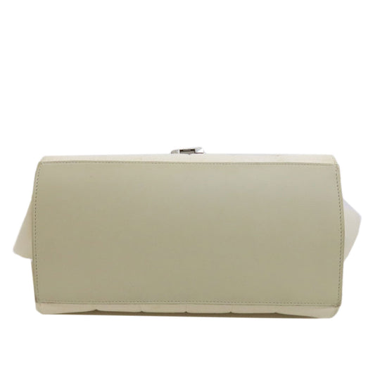 CELINE Handbag canvas white Trapeze 2WAY Women Used Authentic