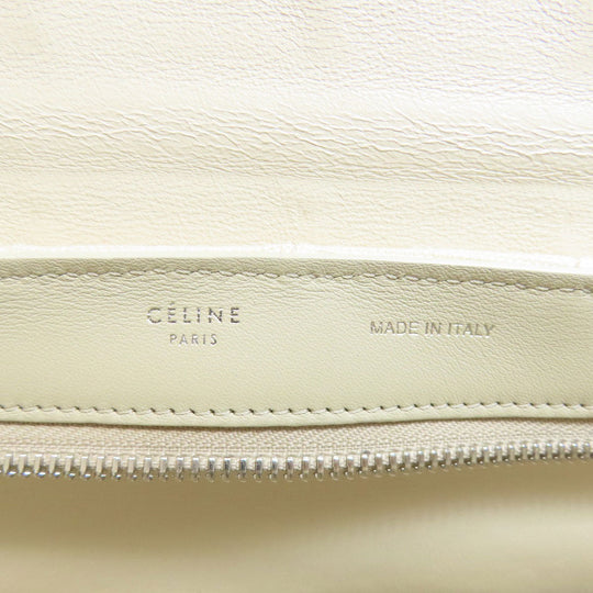 CELINE Handbag canvas white Trapeze 2WAY Women Used Authentic