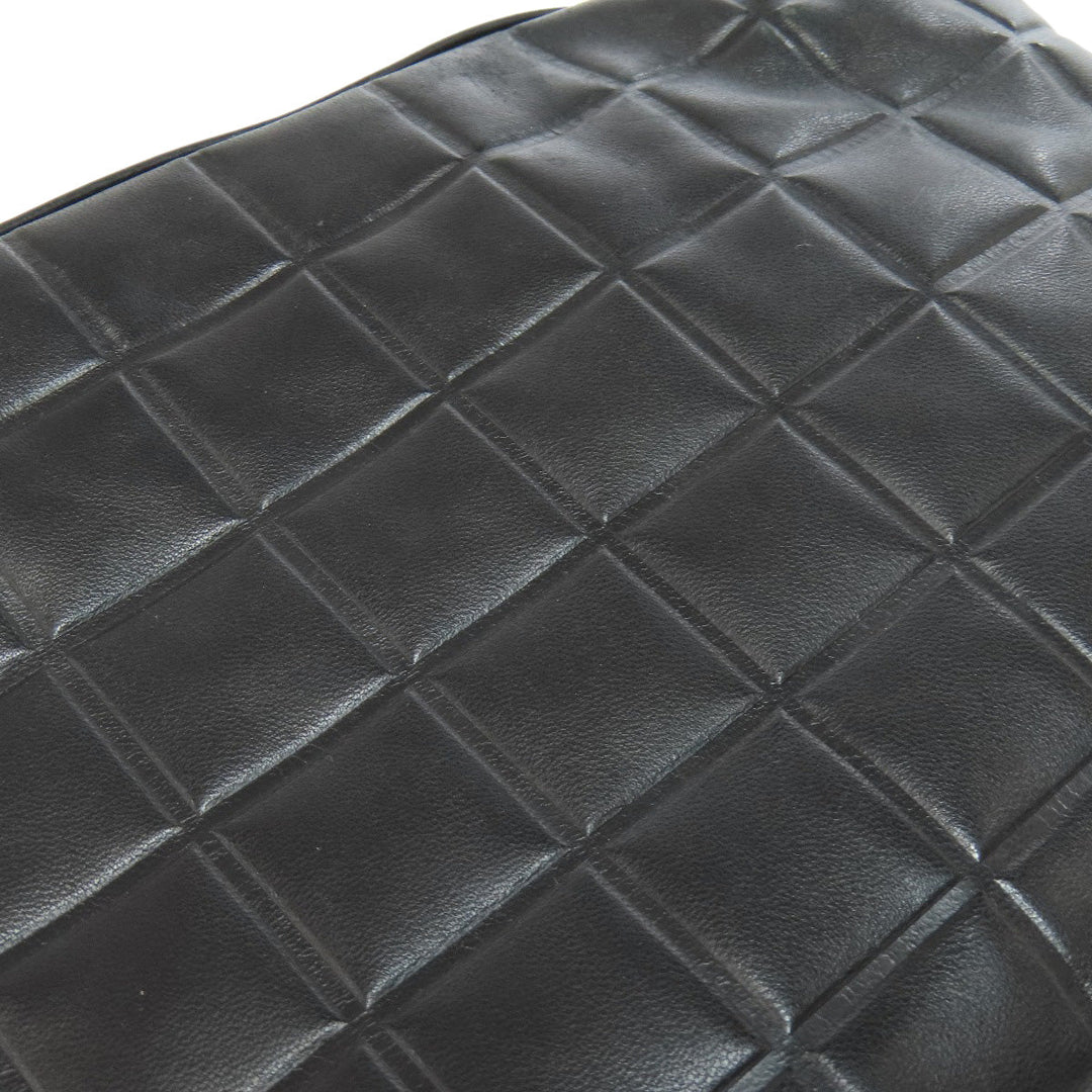 CHANEL Shoulder Bag lambskin black Chocolate Bar Gold Metal Women Used Authentic