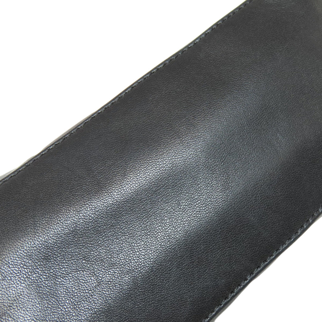 CHANEL Shoulder Bag lambskin black Chocolate Bar Gold Metal Women Used Authentic