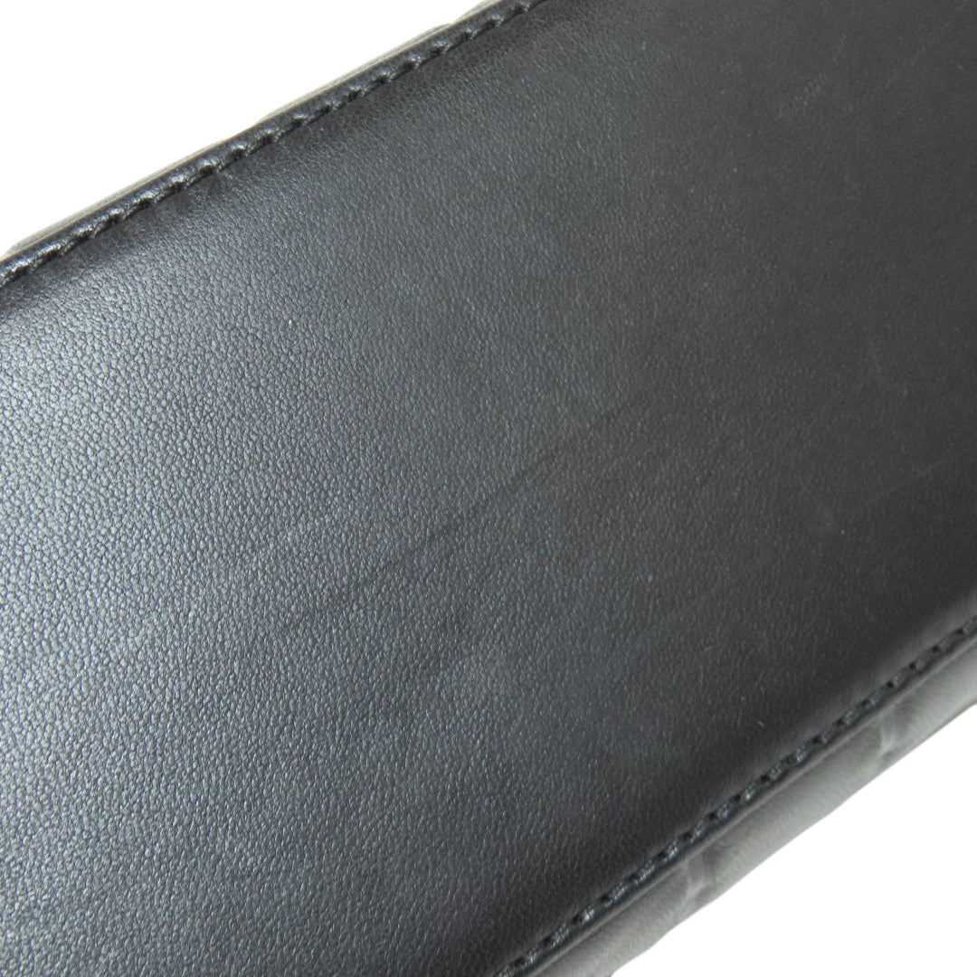 CHANEL Shoulder Bag lambskin black Chocolate Bar Gold Metal Women Used Authentic