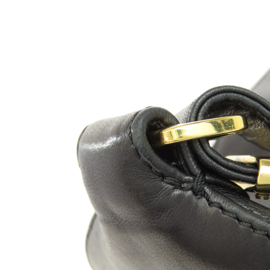 CHANEL Shoulder Bag lambskin black Chocolate Bar Gold Metal Women Used Authentic